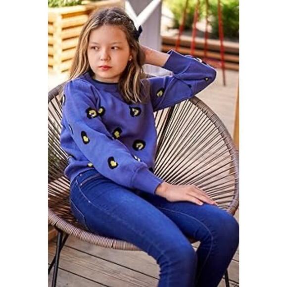 Danna Belle NWT Blue Leopard Sweater 7 - Picture 2 of 6